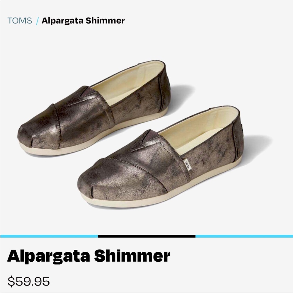 Toms Alpargata Shimmer Size 11